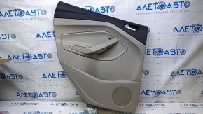 Door trim card rear left Ford Escape MK3 13-16 prerest beige with beige insert plastic, armrest beige leather, scuffs, scratches, scuffs