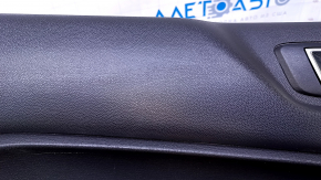 Door trim card rear left Ford Fiesta 11-19 black with black insert plastic, armrest black plastic, scratches, abrasions