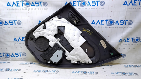 Door trim card rear left Ford Fiesta 11-19 black with black insert plastic, armrest black plastic, scratches, abrasions