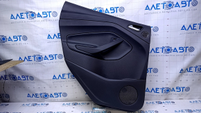 Door trim card rear left Ford C-max MK2 13-18 black with black insert plastic, armrest black leather, under tweeter, scratches, abrasions