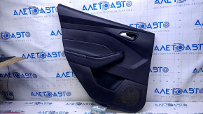 Door trim card rear left Ford Focus mk3 11-18 black with black insert plastic, armrest black plastic, scratches, abrasions