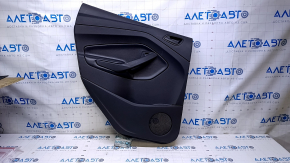 Door trim card rear left Ford Escape MK3 13-16 prerest black with black insert plastic, armrest black leather, scratches, abrasions