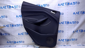 Door trim card rear left Ford Escape MK3 13-16 prerest black with black insert plastic, armrest black leather, scratches, abrasions