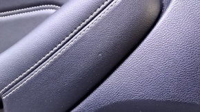 Door trim card rear left Ford Edge 19-23 black Titanium, insert and armrest black leather, white stitching, dent, bump, scuff, scratches, abrasions