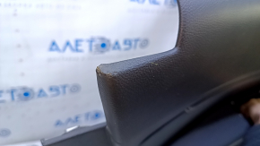 Door trim card rear left Ford Edge 19-23 black Titanium, insert and armrest black leather, white stitching, dent, bump, scuff, scratches, abrasions