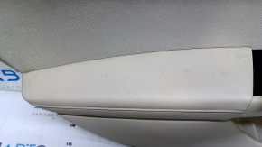 Door trim card rear left Ford Fusion mk5 13-16 beige with beige insert cloth, armrest beige leather, molding gray structure, dent, scuffs, scratches, for dry cleaning