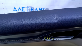 Door trim card rear left Ford Fusion mk5 13-16 beige with beige insert cloth, armrest beige leather, molding gray structure, dent, scuffs, scratches, for dry cleaning