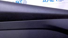 Door trim card rear left Ford Focus mk3 15-18 black with black insert plastic, armrest black plastic, handle black matte, under fur window lifter, scratches, abrasions