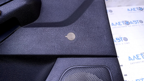 Door trim card rear left Ford Focus mk3 15-18 black with black insert plastic, armrest black plastic, handle black matte, under fur window lifter, scratches, abrasions