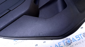 Door trim card rear left Ford Focus mk3 15-18 black with black insert plastic, armrest black plastic, handle black matte, under fur window lifter, scratches, abrasions
