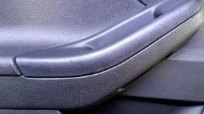 Door trim card rear left Ford Focus mk3 15-18 black with black insert plastic, armrest black plastic, handle black matte, under fur window lifter, scratches, abrasions