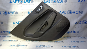 Door trim card rear left Ford Fiesta 11-19 black with black insert plastic, armrest black plastic, scratches, abrasions