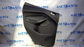 Door trim card rear left Ford Escape MK3 13-16 prerest black with black insert plastic, armrest black leather, handle chrome, scratches, abrasions