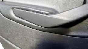 Door trim card rear left Ford Escape MK3 13-16 prerest black with black insert plastic, armrest black leather, handle chrome, scratches, abrasions