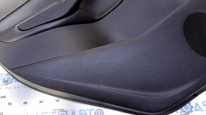 Door trim card rear left Ford Escape MK3 13-16 prerest black with black insert plastic, armrest black leather, handle chrome, scratches, abrasions