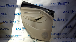 Door trim card rear left Ford Escape MK3 13-16 prerest beige with beige insert plastic, armrest beige leather, under the tweeter, scratches, abrasions