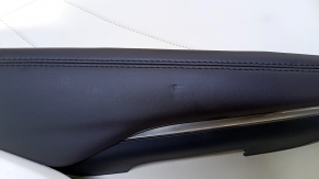 Door trim card rear left Lincoln MKC 15- beige with beige insert leather, armrest dark brown leather, insert wood structure, chrome, dents, scuffs