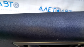 Door trim card rear left Ford Edge 15-18 black with beige insert leather, armrest black leather, scratches, abrasions, scuffs, dents