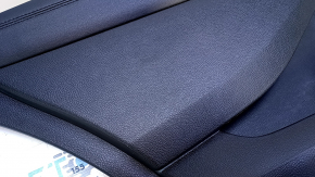 Door trim card rear left Ford Edge 15-18 black with beige insert leather, armrest black leather, scratches, abrasions, scuffs, dents
