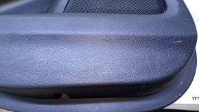 Door trim card rear left Ford Edge 15-18 black with beige insert leather, armrest black leather, scratches, abrasions, scuffs, dents