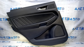 Door trim card rear left Ford Edge 15-18 Sport black with black insert leather white stitching, armrest black leather white stitching, dents, abrasions, scratches