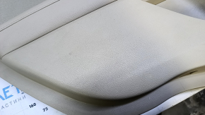 Door trim card rear left Ford Fusion mk5 13-16 beige with beige insert cloth, armrest beige leather, molding gray structure, dent, abrasions, scratches, pokes, whitened plastic