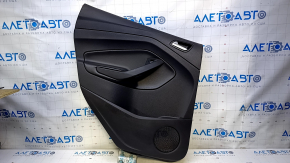 Door trim card rear left Ford C-max MK2 13-18 black with black insert plastic, armrest black leather, scratches, abrasions