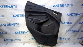 Door trim card rear left Ford C-max MK2 13-18 black with black insert plastic, armrest black leather, scratches, abrasions
