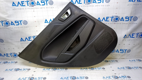 Door trim card rear left Ford Fiesta 11-19 black with black insert plastic, armrest black plastic, scratches, abrasions