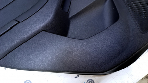 Door trim card rear left Ford Focus mk3 15-18 black with black insert plastic, armrest black plastic, handle black matte, under fur window lifter, scratches, abrasions, bump