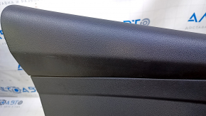 Door trim card rear left Ford Focus mk3 15-18 black with black insert plastic, armrest black plastic, handle black matte, under fur window lifter, scratches, abrasions, bump