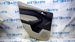 Door trim card rear left Ford Focus mk3 11-18 beige, with black insert plastic, armrest beige plastic, scratches, abrasions