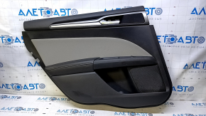 Door trim card rear left Ford Fusion mk5 13-16 black with gray insert cloth, armrest black leather, molding gray gloss, scratches, dents, abrasions