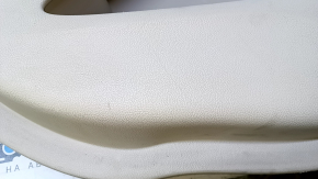 Door trim card rear left Lincoln MKX 16- beige with beige insert leather, brown armrest leather, insert temon wood structure, scuffs, dents, abrasions, scratches