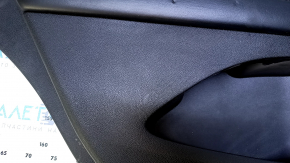 Door trim card rear left Lincoln MKX 16- black with black insert leather, armrest black leather, insert dark wood gloss, under the tweeter, dent, abrasions, scratches, pokes, breakage of the crepe