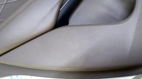 Door trim card rear left Lincoln MKC 15- brown with brown insert leather, armrest brown leather, molding light wood structure, dents, abrasions, scratches