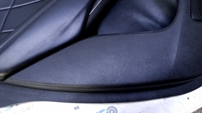 Door trim card rear left Lincoln MKC 15- black with black insert leather, armrest black leather, molding light wood structure, dents, abrasions, scratches