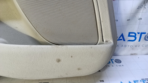 Door trim card rear left Lincoln MKZ 13-16 beige with beige insert leather, armrest beige leather, molding dark wood gloss, scuffs, scratches, for dry cleaning, scuffs, for dry cleaning