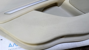 Door trim card rear left Lincoln MKZ 13-16 beige with beige insert leather, armrest beige leather, molding dark wood gloss, scuffs, scratches, for dry cleaning, scuffs, for dry cleaning