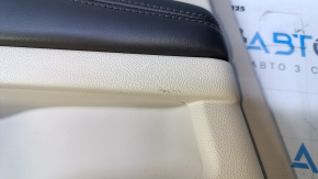 Door trim card rear left Lincoln MKX 16- beige with beige insert leather, brown armrest leather, insert temon wood structure, under the tweeter, scuff, dents, scratches