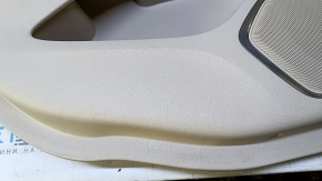 Door trim card rear left Lincoln MKX 16- beige with beige insert leather, brown armrest leather, insert temon wood structure, under the tweeter, scuff, dents, scratches