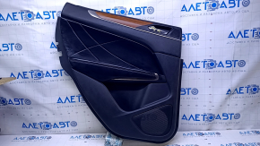 Door trim card rear left Lincoln MKC 15- black with black insert leather, armrest black leather, molding light wood structure, under the tweeter, dents, abrasions, scratches
