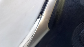 Door trim card rear left Lexus IS 14-20 black with gray insert leather, armrest gray leather, molding gray structure, scuffs, scratches, dent