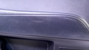 Door trim card rear left Lexus RX350 RX450h 10-15 black with black insert leather, armrest black leather, dents, bumps, scratches, abrasions