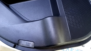 Door trim card rear left Lexus RX350 RX450h 10-15 black with black insert leather, armrest black leather, dents, bumps, scratches, abrasions