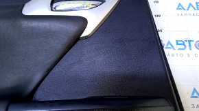 Door trim card rear left Lexus CT200h 11-17 black with black insert leather, armrest black leather, molding gray structure, abrasions, scratches, scuffs