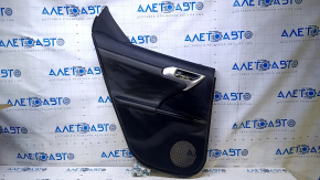 Door trim card rear left Lexus CT200h 11-17 black with black insert leather, armrest black leather, molding gray structure, scuffs, scratches