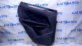Door trim card rear left Lincoln MKC 15- black with black insert leather, armrest black leather, molding gray structure, under the tweeter, dents, bumps, abrasions, scratches