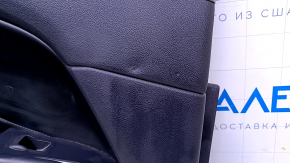 Door trim card rear left Lincoln MKC 15- black with black insert leather, armrest black leather, molding gray structure, under the tweeter, dents, bumps, abrasions, scratches