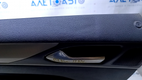 Door trim card rear left Lincoln MKC 15- black with black insert leather, armrest black leather, molding gray structure, under the tweeter, dents, bumps, abrasions, scratches